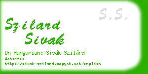 szilard sivak business card